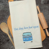 VW Campervan Tea Towel Personalised Embroidered T-Towel