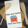VW Campervan Tea Towel Personalised Embroidered T-Towel