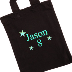 Personalised Mini Bag Black Tote Goody Bag