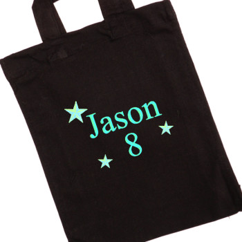 Personalised Mini Bag Black Tote Goody Bag