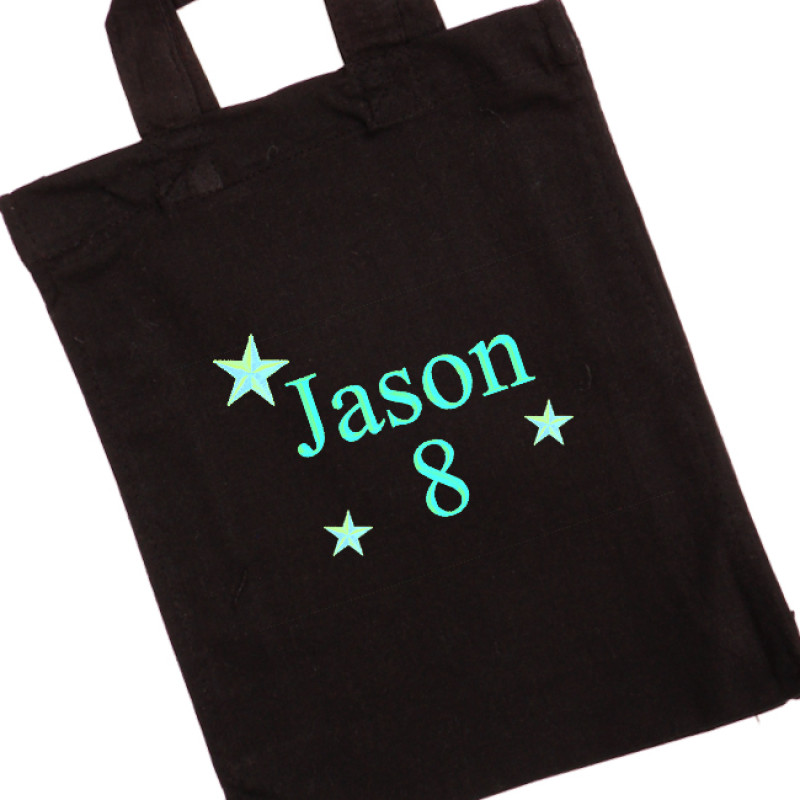 Personalised Mini Bag Black Tote Goody Bag