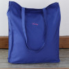 Blue Cotton Tote Bag Personalised Minimal Script Tote