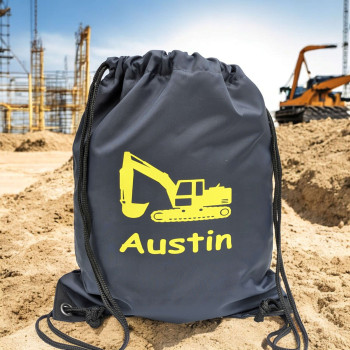 Personalised Digger Bag JCB Digger Drawstring PE Sack