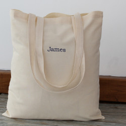 Personalised Tote Cotton Book Bag Minimal Print