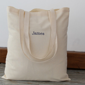 Personalised Tote Cotton Book Bag Minimal Print