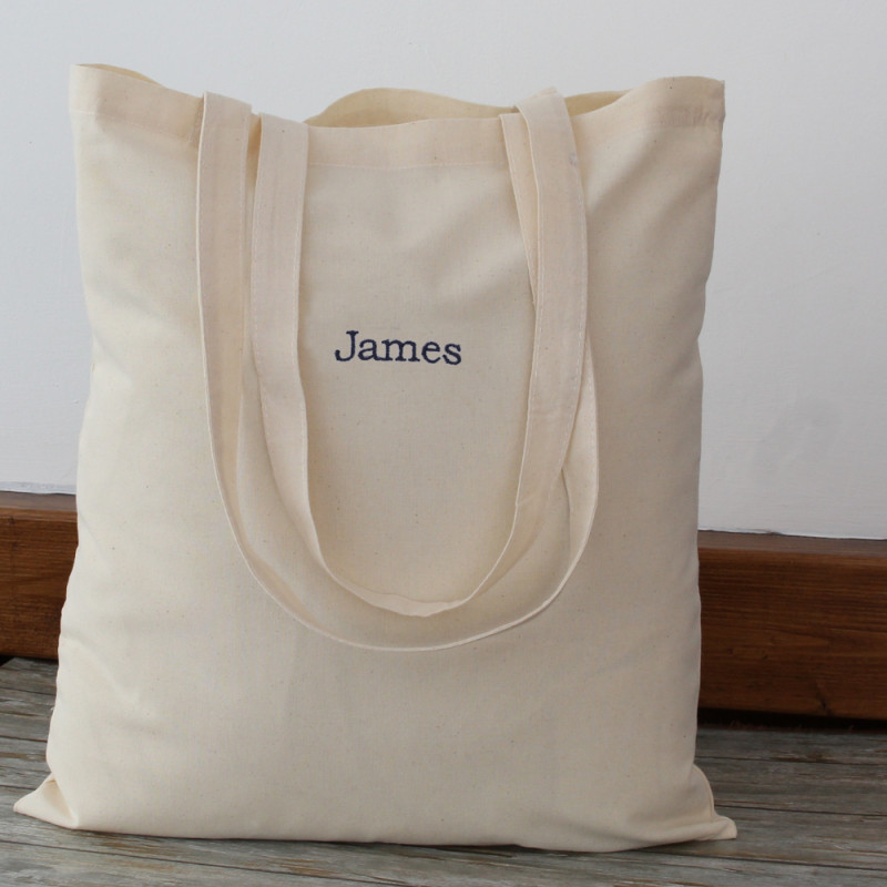 Personalised Tote Cotton Book Bag Minimal Print