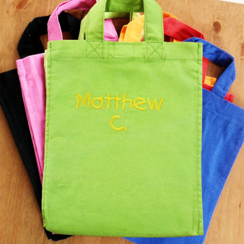 Personalised Childs Size Bag Green Mini Tote Bag