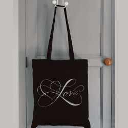 Reusable Tote Bag Love Design Printed Cotton Tote Any Colour