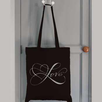 Reusable Tote Bag Love Design Printed Cotton Tote Any Colour