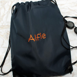 Drawstring PE Bags Personalised Navy Gym Bag School Sports