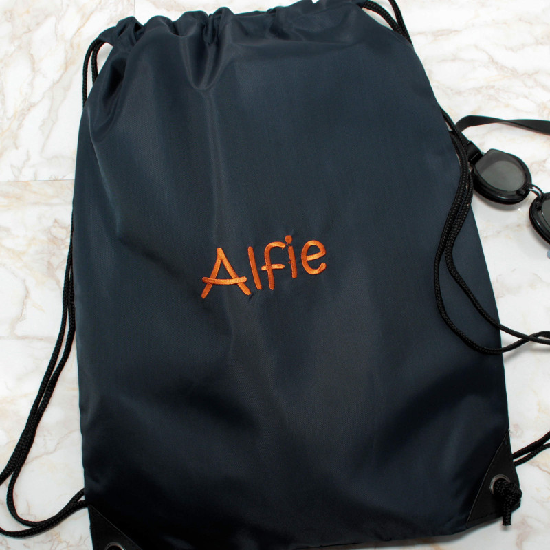 Drawstring PE Bags Personalised Navy Gym Bag School Sports
