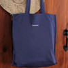 Navy Blue Cotton Tote Bag Personalised Minimal Script Tote
