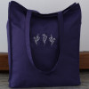 Wildflowers Cotton Bag Navy Blue Shoulder Tote