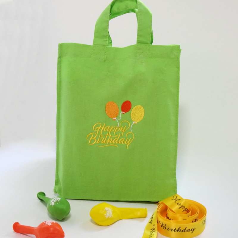 Personalised Party Bag Green Mini Tote Goody Bag