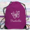 Butterfly PE Bag Personalised Drawstring Gym Sack