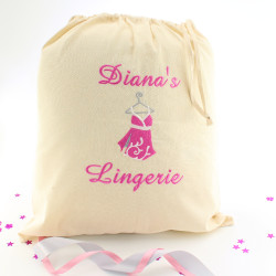 Personalised Lingerie Bag Embroidered Drawstring Underwear Bag