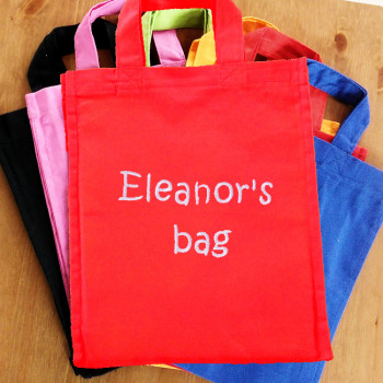 Personalised Kids Handy Bag Red Mini Tote Bag