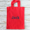Personalised Party Bag Red Cotton Goody Bag