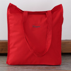 Red Cotton Tote Bag Personalised Minimal Script Tote