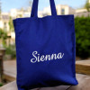 Personalised Embroidered Bag Royal Blue Cotton Tote