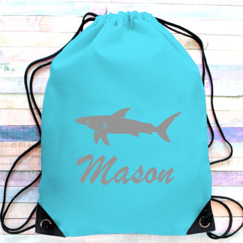 Personalised Shark Gym Bag Drawstring PE Sports Sack
