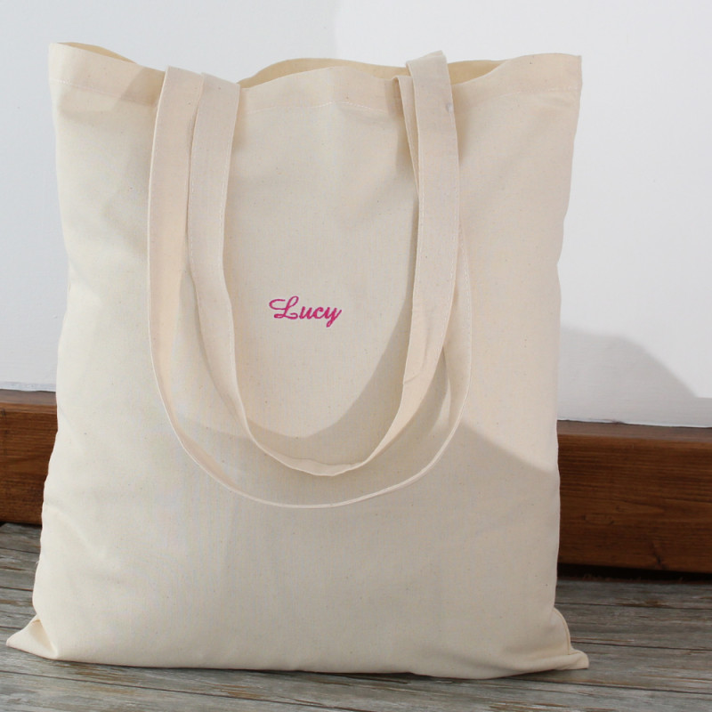 Personalised Tote Bag Cotton Bag Embroidered Name