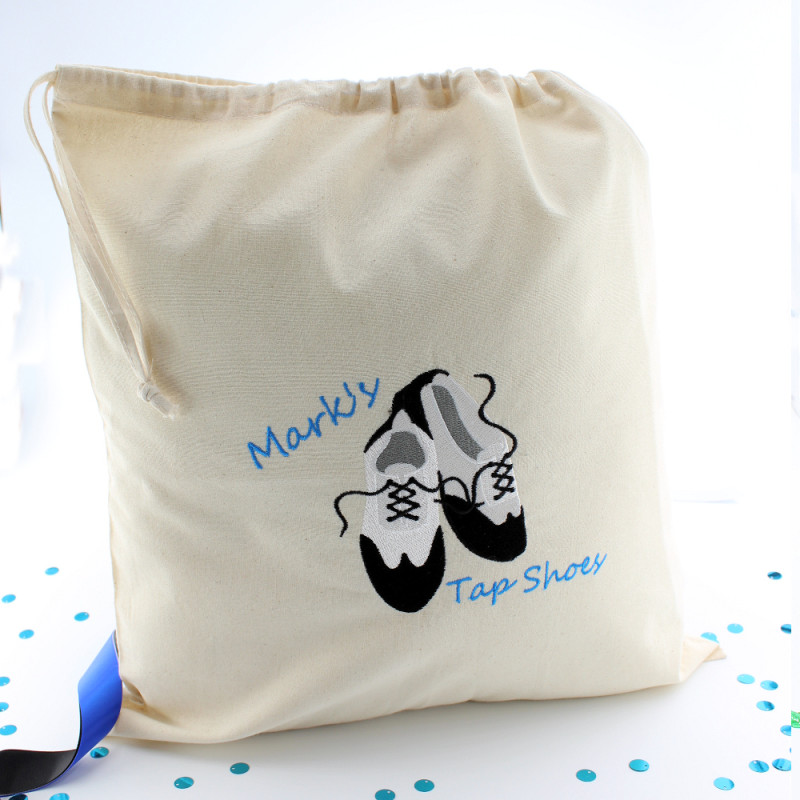 Personalised Shoe Bag Tap Dance Shoes Embroidered Bag