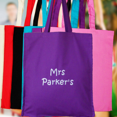 Teachers Gift Tote Bag Personalised Cotton Gusset Bag
