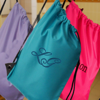 Personalised Swim Gym Bag Aqua Blue Sports PE Sack