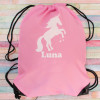 Personalised Unicorn Bag Girls Drawstring PE Sack