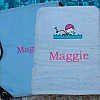 name swim towel blue