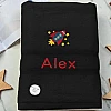 space rocket towel name black