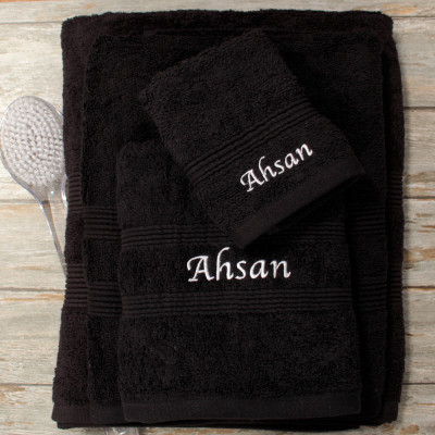 Personalised Towel Bale Bath Sheet Hand Towel Flannel Choose a Colour
