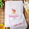 Personalised Baby Towel and Bib 1st Birthday Gift Set