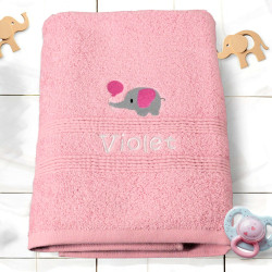 Childrens Elephant Towel Personalised Girls Towel