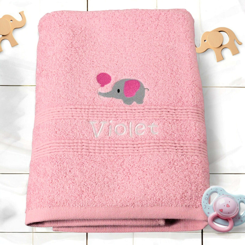 Childrens Elephant Towel Personalised Girls Towel