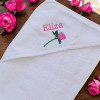 Personalised Baby Towel Rose Embroidered Hooded Towel