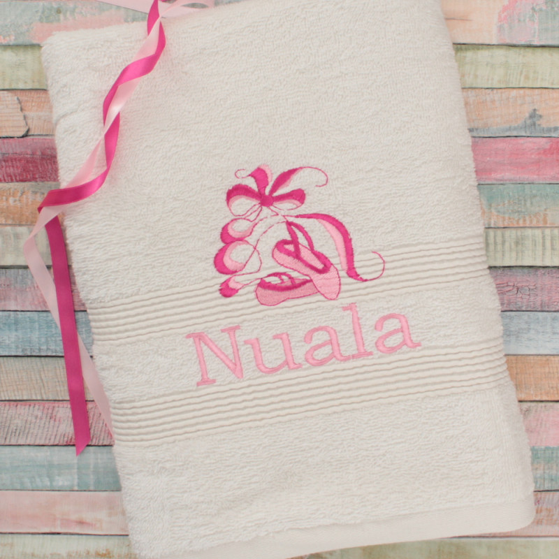 Personalised Bath Towel Ballet Embroidered Towel