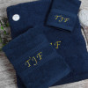 Personalised Navy Bath Towels Bath Hand Flannel Set