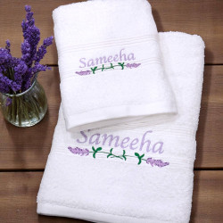 Bath and Hand Towels Personalised Lavender Gift Set