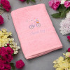 Embroidered Towel Bicycle and Flowers Designer Towel