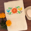 Chrysanthemum Hand Towel Floral Birds Embroidered Towel