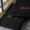 His and Hers Towels Black Pair Bath Towels Set