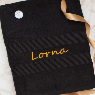Personalised Towel Black XL Bath Sheet