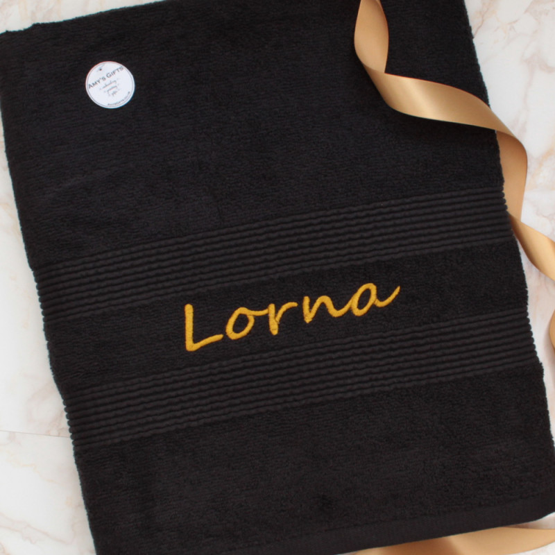Personalised Towel Black XL Bath Sheet