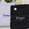Personalised Couples Towel Set Black and White Bath Towels