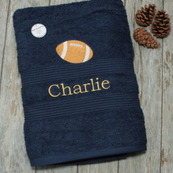 Rugby Football Towel Personalised Rugby Embroidered Bath Size