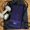 Gym Towel and Bag Personalised Navy Gift Set