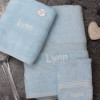 Personalised Towel Bale Blue Bath Hand Flannel Set