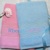 Personalised Towels His and Hers Bath Towels Blue Pink Gift Set